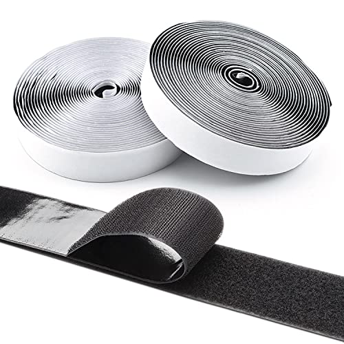 Selbstklebendes Klettband, 5 m x 20 mm Breite, robustes Klebeband, doppelseitiges Klebeband, doppelseitig und abnehmbar, ideal für Zuhause, Büro und Bastelarbeiten Cover