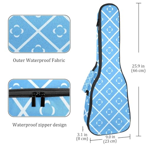 JRHEJTHH Housse imperméable durable pour ukulélé avec épaules réglables pour ukulélé de 53,3 cm, 58,4 cm, 61 cm, rembourrage épais, motifs géométriques élégants – Bleu, Multicolore., - Les Beatles, Paul McCartney, John Lennon, RIngo Starr, George Harrison JRHEJTHH Housse imperméable durable pour ukulélé avec épaules réglables pour ukulélé de 53,3 cm, 58,4 cm, 61 cm, rembourrage épais, motifs géométriques élégants – Bleu, Multicolore., – Image 5