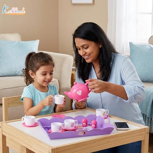 Image of Princess Tea Playset - 12 Pcs Pretend Play Tea Party Set for Kids with Electronic Kettle, Boiling Sounds & Lights-Disney Princess Theme Kitchen Toys for 3+ Year Olds-Safe & Interactive Gift