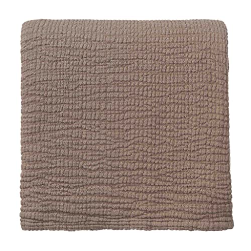URBANARA Decke Sierra 125 x 190 cm, gewebte Tagesdecke aus 100 % Bio-Baumwolle mit charmantem Knitterlook, natürlich gefärbt und besonders nachhaltig, ohne Schadstoffe - Earth Oak - Image 3