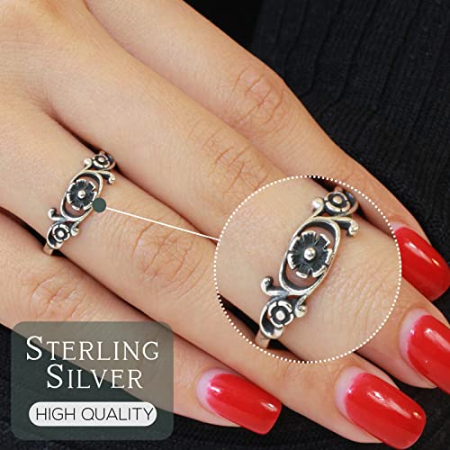 Closeoutwarehouse 925 Sterling Silver Antique Filigree Flower Ring Size 10 #TOP1