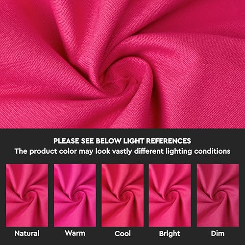 Image of Encasa XO Dining Cocktail Napkins 12 pcs (1 Dozen) Set of Large 23x23 cm (9 inchx9 inch) - Hot Pink - Absorbent Heavy Cotton Party Fabric Machine Washable for Home Restaurant Banquet & Hotel