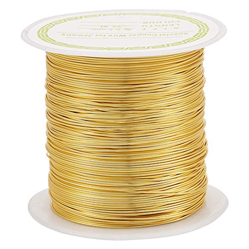 Alambre de cobre para hacer joyas de 75.5 pies calibre 24 dorado resistente