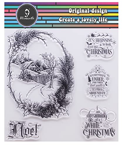 Alinacutle Christmas Stamps Craft Clear Stamps, Paper Craft Silic...