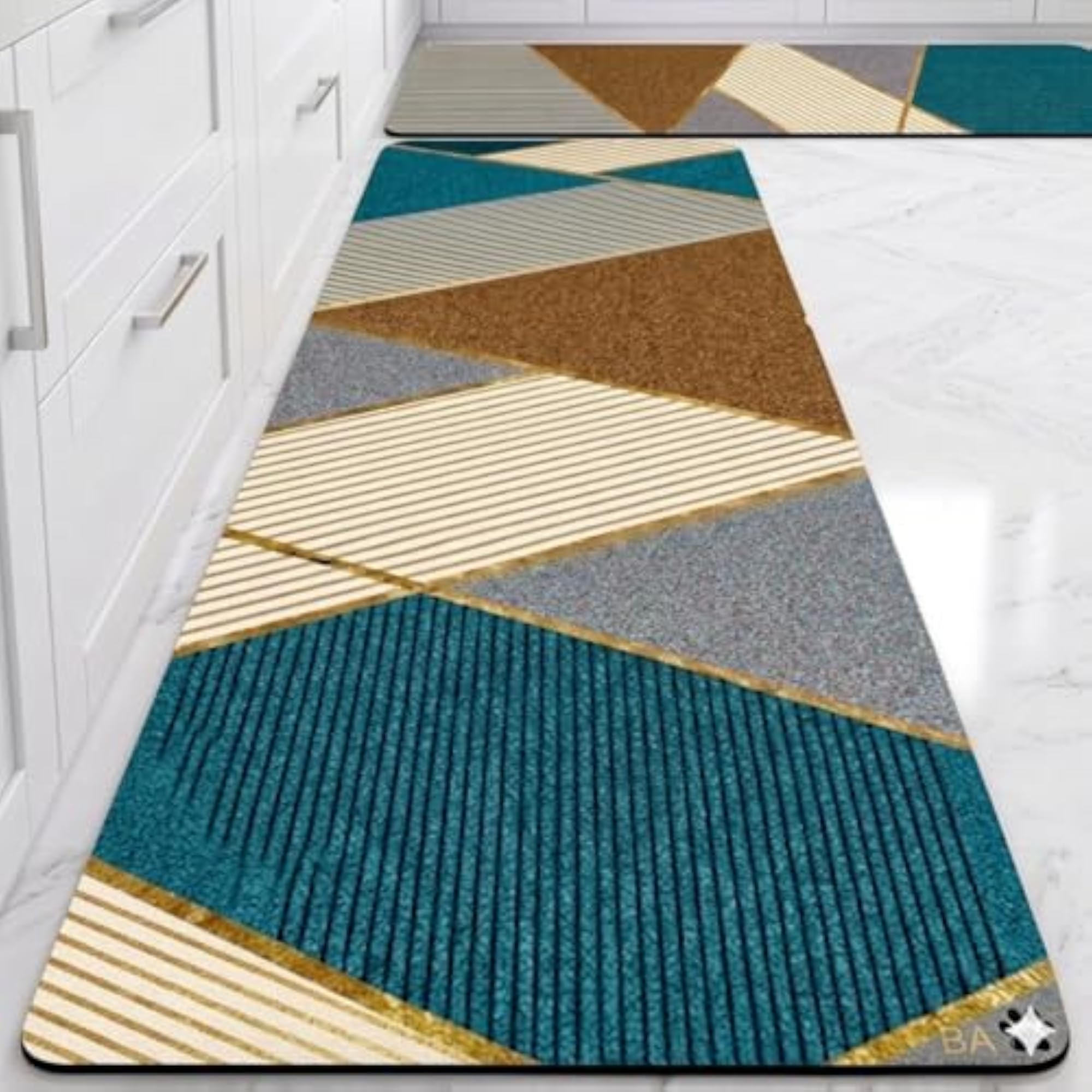 2 Pcs Anti Slip Kitchen Mats for Floor, Waterproof