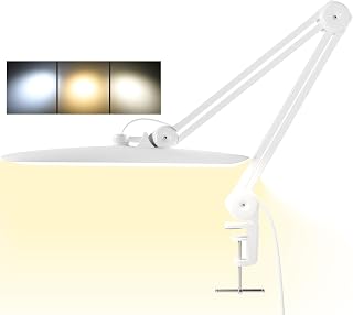 Gelpal 3000 Lumens Clamp LED Desk Lamp - Dimmable CCT Task Light for Office, Crafts, Nails, Salon & Reading (White)