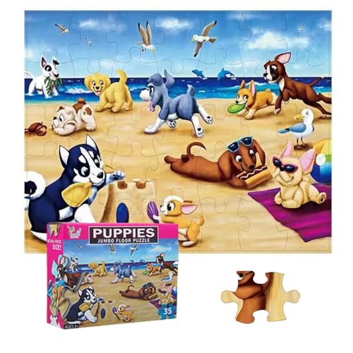 Jumbo Floor Puzzle for Kids, Large Jigsaw Puzzles 35 Piece for Kids Ages 3-5,Preschool Learning & Education Toys, Gifts for 4-8 Year Old Boys and Girls (Dog Animals)