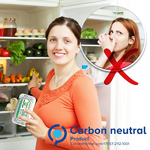 Fridge Ninja Fridge Deodorizer (2 Pack) - More Effective Than Baking Soda - Natural and Unscented Activated Charcoal Refrigerator Deodorizer - Fridge Odor Eliminator for Freezer, Cooler, & Lunch Boxes