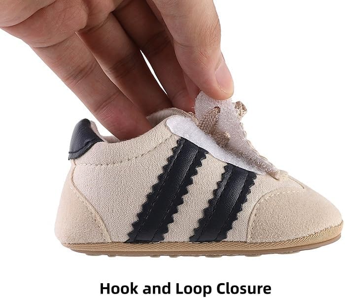 Newbron Baby Boys Girls Retro Sneakers Pu Leather Rubber Sole Walking Shoes Toddler Non-Slip First Walkers Infant Slippers Crib Shoes - Image 7