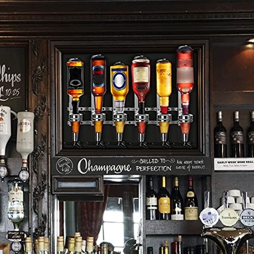 Trintion 6 Bottle Optics for Home Bar Wall Mounted 6 x 30ml Bar Butler Drinks Stand for Spirits Aluminum Alloy Optic Spirit Barware Set for Home Pub Kitchen Bar