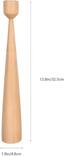 Miniatura 2 de Wooden Candle Holder Set 3Pcs, Beech Wood Candlestick Stand for Home Decor, Rustic Style Centerpiece for Living Room Dining Table, Wedding and