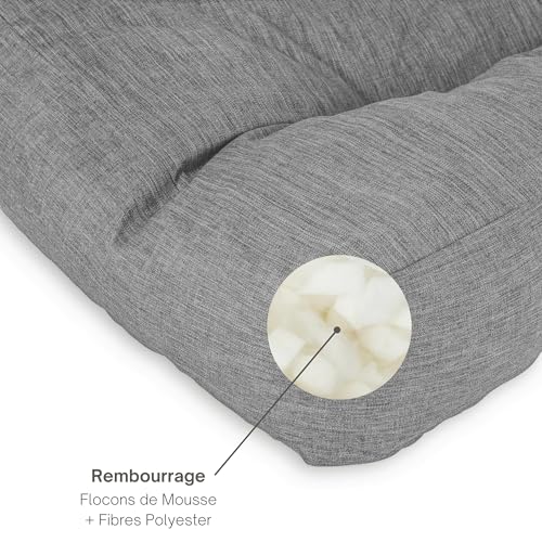 Coussin palette 120x60 gris anti-UV déperlant Bananair