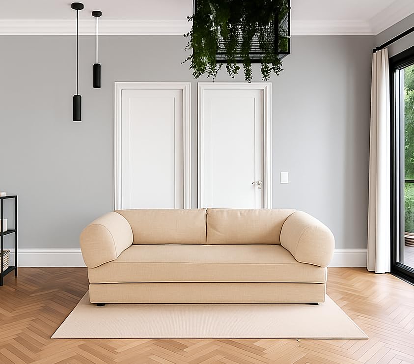DeimosHome Sofá Modular, con 2 Módulos Combinables, Tapizado Bouclé, Compacto al Vacío y Fácil de Transportar, Diseño Moderno y Confortable