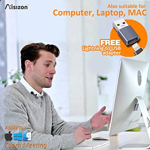 Image of Wireless Lavalier Microphone for iPhone15, Wireless Clip Mic, Clip on Microphone A6d, for iPhone, iPad, Computer, Mike for YouTube,Zoom Meeting, Video Recording