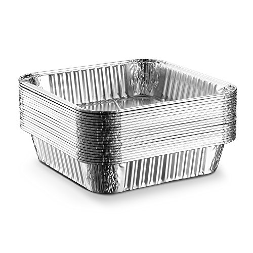 [20 Pack - 8"x8"] Propack Disposable Aluminum Foil Meal Prep Cookware Square Pans, Oven, Toaster, Grill, Cooking, Roasting, Broiling, Baking, Event, Take Out, Restaurant - Thumbnail 2