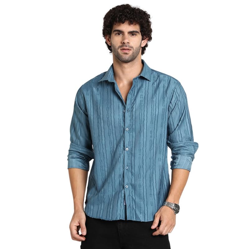 Image of CAHOOT Men's Shirt for Casual Wear | Mid-Rise | Regular Fit | Button Closure | Shirt Crafted with Comfort Fit for Everyday Wear