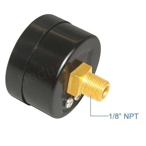 Miniatura 9 de Beduan Medidor de presión de aire para compresor de aire 2 "Dial central de montaje trasero, 14" NPT, 0-160 Psi