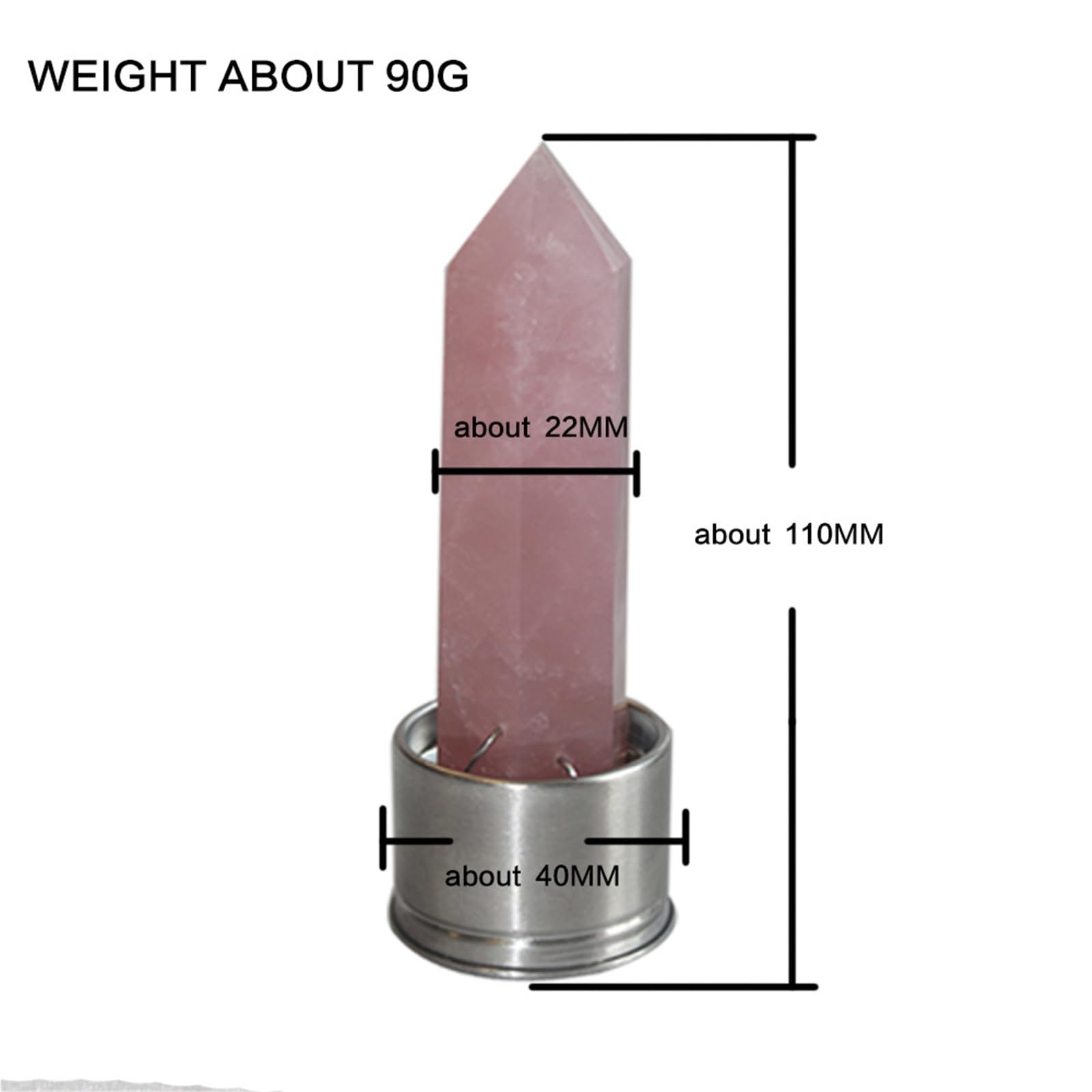 PAHION Botella De Agua De Cristal Natural Quartz Crystal Point Reiki Healing Gema De Varita De Obelisk Botella De Agua De Piedras Preciosas Infundidas Con Energía De Elixir 550 Ml
