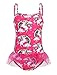 HenzWorld Costume Intero per Ragazze Unicorni Arcobaleni Costume da Bagno Bambini Costume da Bagno Rosso Protezioni Costumi da Bagno Surf 3-4 Anni