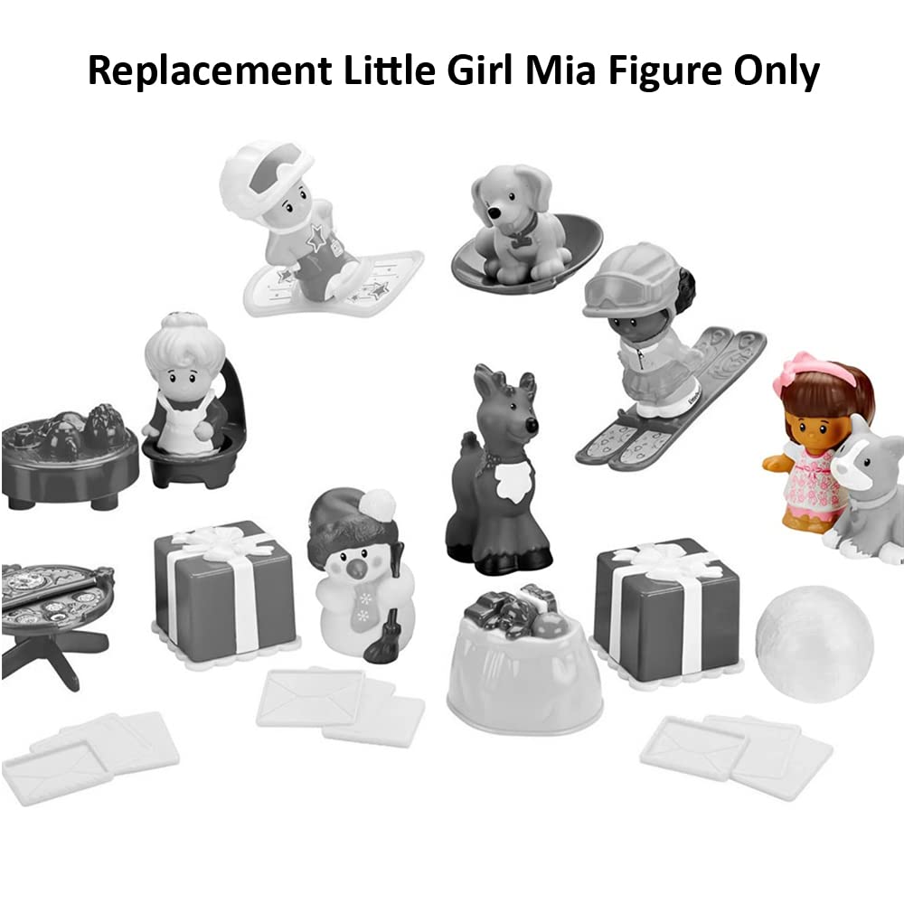 Pieza de repuesto para Fisher-Price Little People Calendario de Adviento – DGF96 o GLK12 ~ Reemplazo de figura de niña pequeña Mia ~ Funciona con otros juegos también