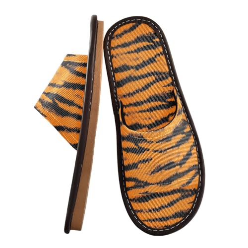 Women Men House Slippers Open Toes Travel Shoes Shower Slippers Tiger Print for Bathroom Pool Hotel Spa Beach2