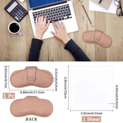 Image of CREATCABIN Glasses Case Slim Sunglasses Case Bag Portable Lightweight Travel Leather Eyeglasses Spectacle Holder Pouch Cover with Soft Cleaning Cloth Gift for Women Men Holiday 6.9x3.4 Inch BurlyWood
