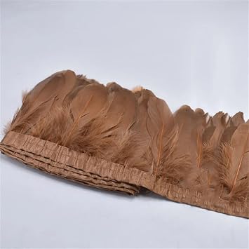 10 Meters/Lot Feathers Trim Fringe for Needlework Sewing15-20Cm DIY Wedding Feather Decorative Brown 10 Meters
