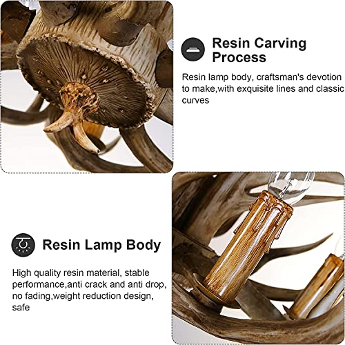 NWIASS Antlers Chandelier 8 Light Double Layer, Resin Deer Antler Chandelier Lighting Vintage Antler Light Fixtures, Farmhouse Large Antler Chandeliers for Dining Room Kitchen Living Room Store - Image 4