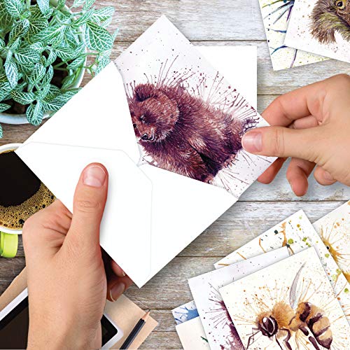 image for The Best Card Company - 10 Watercolor Blank Cards with Envelopes (4 x 