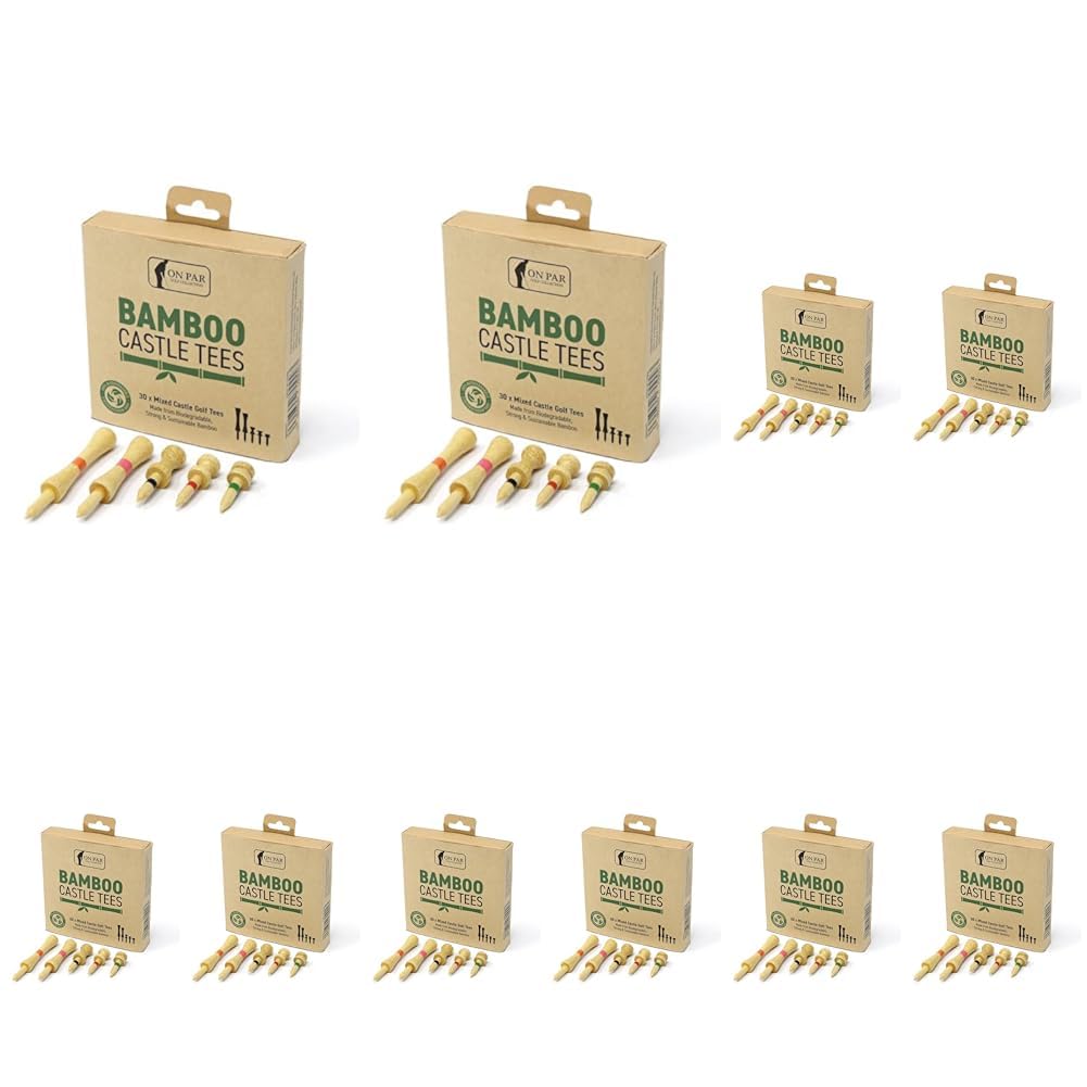 Bamboo Golf Tees Mixed Size, 30 Pieces, Strong, Durable, Sustainable and Biodegradable. 6 of Each Size., ONPA023B