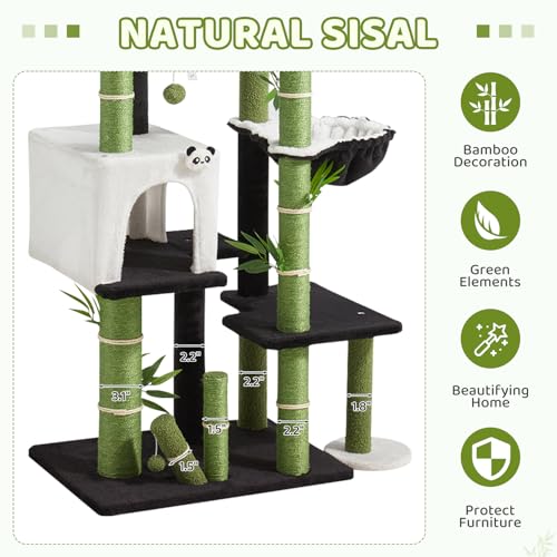 Torre para gatos Erinnyees 71.3 pulgadas con diseño panda miniatura 5