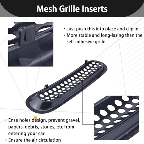 Protector de parrilla con clip para Jeep Wrangler JK JKU: kit de 7 rejillas de malla antiescombros 5