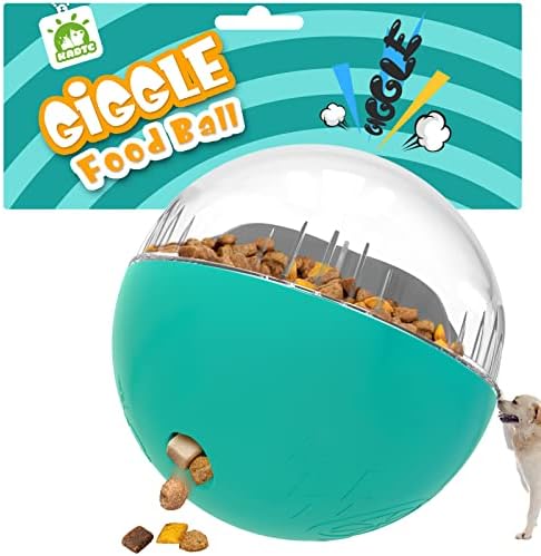 KADTC Dog Balls Adjustable Food Dispensing Treat Dispenser Dogs Puzzle Feeder Toy Wobble Wag Talking Giggle Squeaky Puppy Chew Indestructible Ball for Small/Medium/Large Aggressive Chewers Breed A