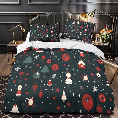 Housse de couette Noël 135x200 fermeture éclair enfant - 2