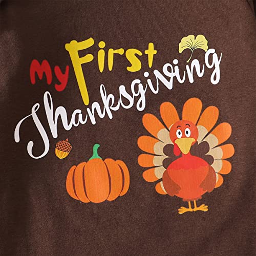 Shalofer Baby Girl My First Thanksgiving Outfit - Turkey Bodysuit and Flared Pants Clothes Set4