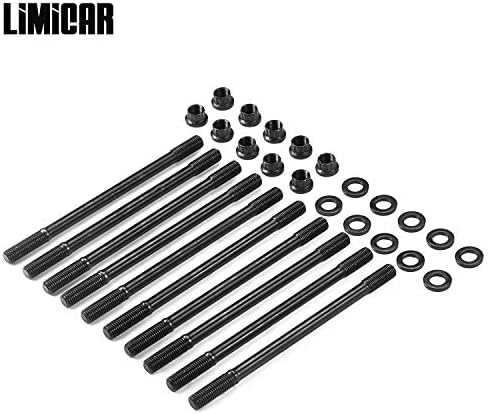 LIMICAR Head Studs Kit 208-4303 Compatible with Acura Integra 1.8L B18C1 GSR B18C5 Type-R Series DOHC VTEC Engines B20VTEC LSVTEC