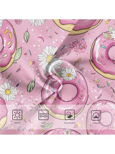 ZZKKO Pink Donuts and Flowers Girls Underwear Toddler Panties for Girls Comfort Brief Size 2-8T3