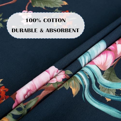 Arquiel Retro Bird Flowers 100% Cotton Kitchen Towel Set, 48 x 70CM, Multi-Purpose Quick Dry Dish Towels (Set of 4) - Image 3