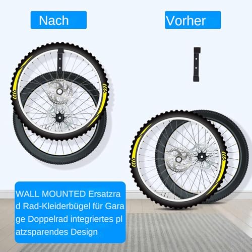 Soporte de pared para neumáticos de bicicleta pack de 2 organizadores de acero 8