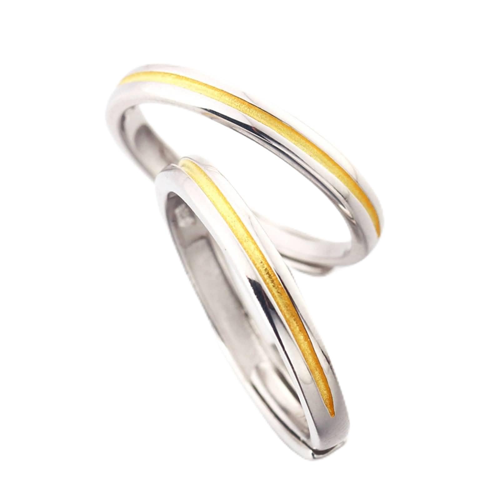 Anillos Acero Inoxidable Hombre, Anillos Plata 925 Anillo de Pareja Ajustable Anillo Ajustable Anillo de Joyería de Pareja Talla 17