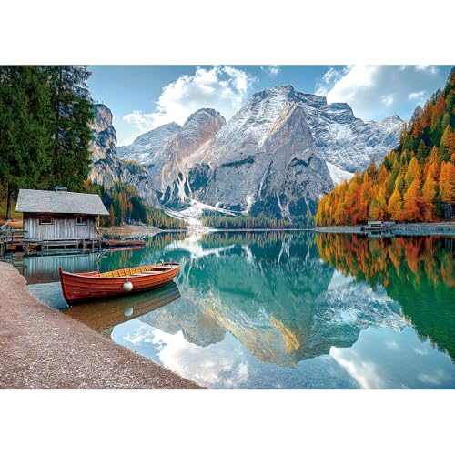 Braies Lake Jigsaw Puzzles 1000 Pieces Nature Landscape Puzzles for