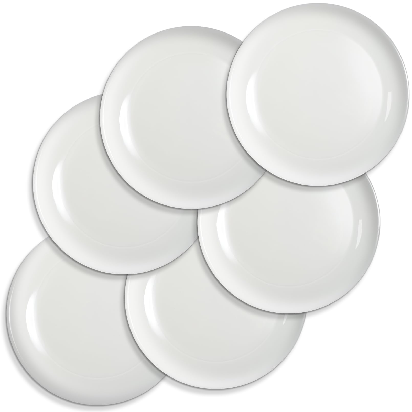 Tivcck Ceramic Dessert Plates Set of 6,7 Inch White Appetizer Plates,Round Small Salad Plates Dinner Plates,Porcelain Dessert Plates for Snacks Cake,Microwave & Dishwasher Safe