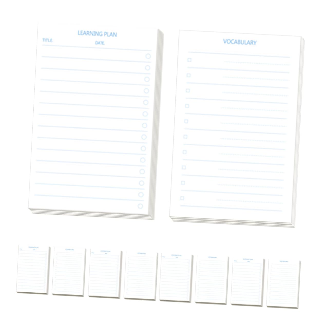 Artibetter 3 Pièces 12 bloc-notes livre de mots enfants indice bloc-notes de poche plaine blocs-notes multi-usages cahier étudiant Petit carnet Mémo petites notes de service Papier