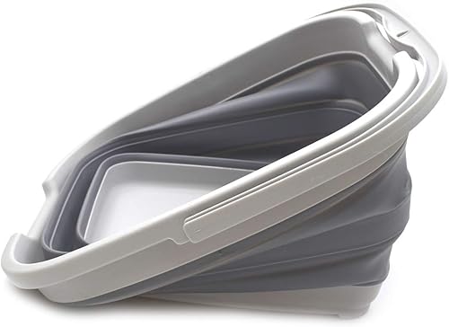 Miniatura 3 de SAMMART Cesta rectangular plegable y prácticacubo (15L rectangular, gris oscuro (juego de 2))