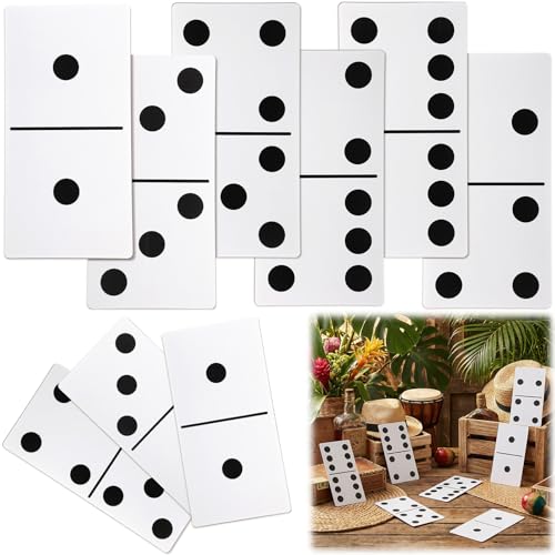 Spiareal 6 Pcs Large Domino Paper Board Domino Party Decoration 8' x 15' Havana Nights Casino Party Theme Game Prom Night Birthday Wedding(Classic...