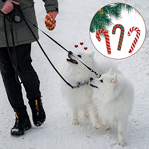 ZDQC 3 Stück Hundespielzeug Zuckerstange - Kauspielzeug, Seil Aus Baumwolle, Weihnachts-Hundespielzeug
