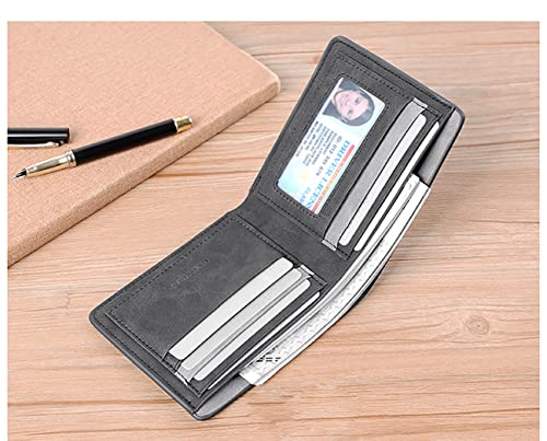 PU Leather Folding Wallet, Wallet For Men, Slim Wallet, Men's Bi-fold Wallet, Multi-card Wallet, Frosted Texture Wallet (Grey)4