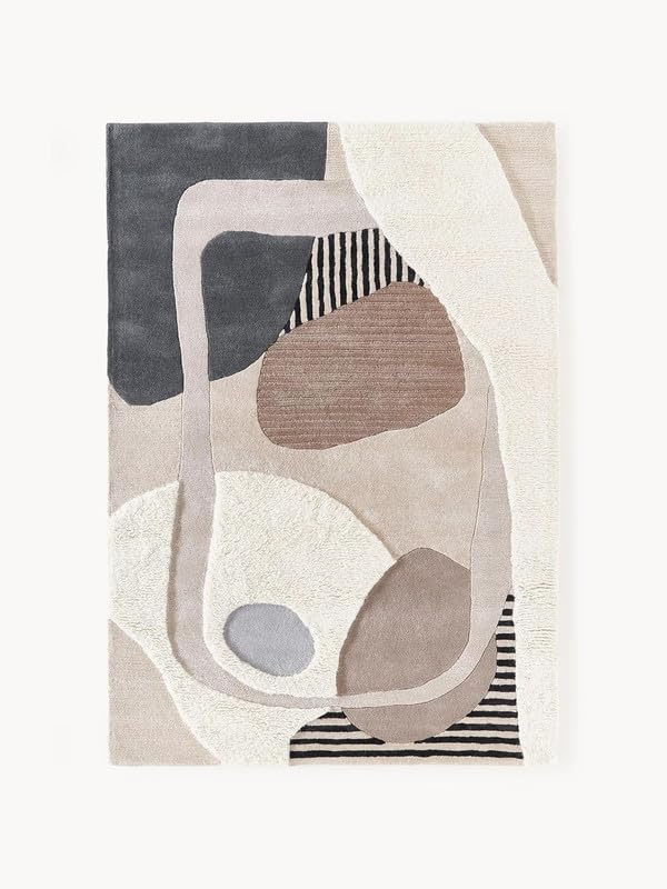 Image of Hand Tufted Modern Design Exported Collection High Low Pattern Wool Carpet for Living Room, Bedroom & Hall (Multi Q, 8 x 11 Feet)