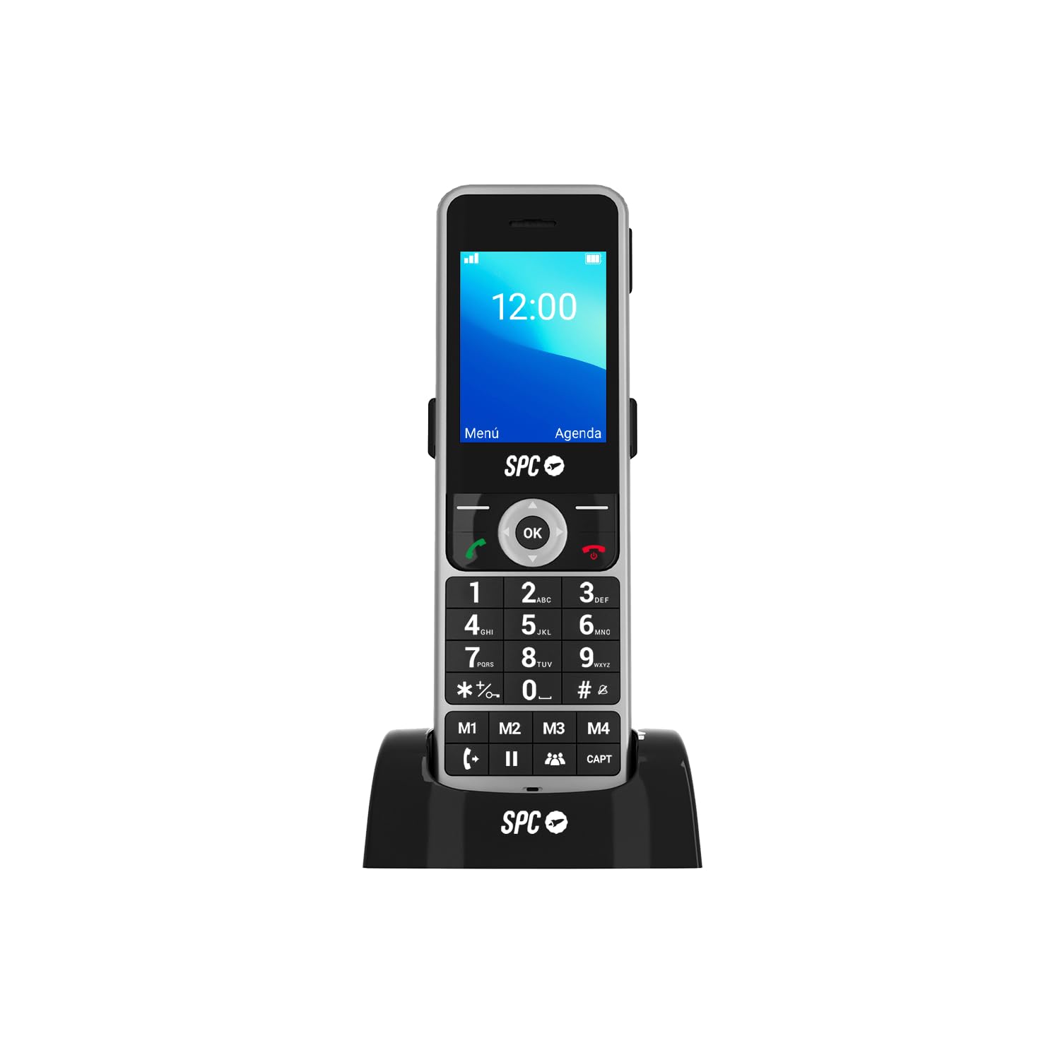 SPC WD100 – Teléfono inalámbrico con SIM y Base de Carga | 4G, Llamadas Volte y VoWiFi | Pantalla TFT 2,​4" | Entorno Android | Configuración remota | Bluetooth y WiFi | 4 memorias rápidas