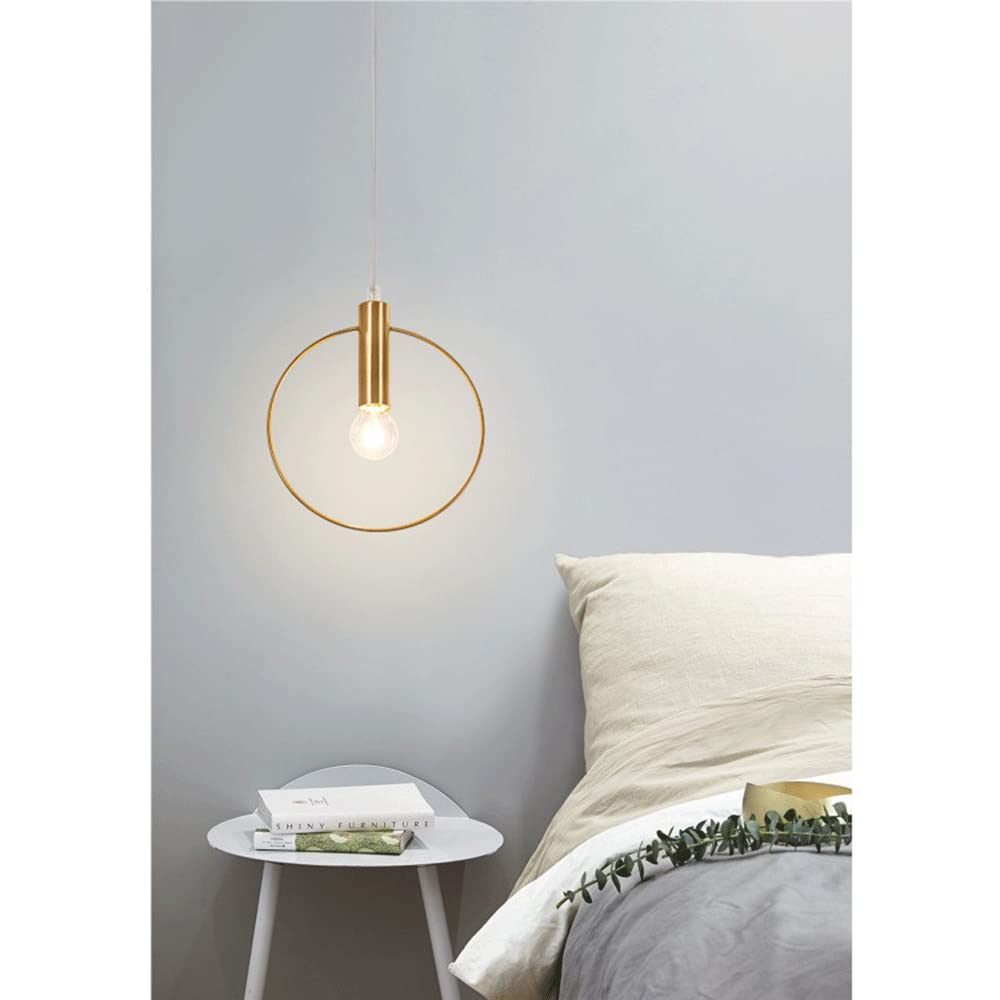 RCIDOS Lámpara Colgante Circular T Dorada Pantalla Luz Techo Elegante Y Creativa Lámpara Colgante De Araña De Metal Personalizada Lámpara Suspensión Moderna Romántica para Cocina Isla Comedor sobre